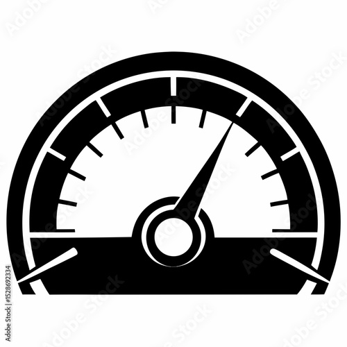 Speedometer vector silhouette illustration isolated on white background