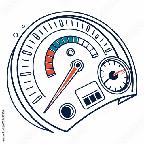 Speedometer  vector silhouette illustration isolated on white background
