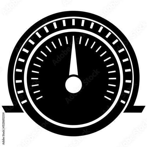 Speedometer  vector silhouette illustration isolated on white background