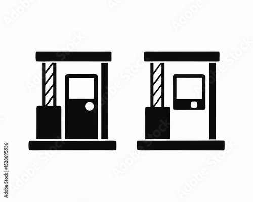 Toll road icon vector silhouette illustration isolated on white background