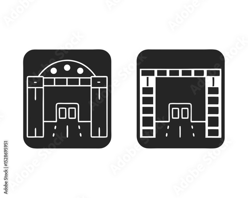 Toll road icon vector silhouette illustration isolated on white background