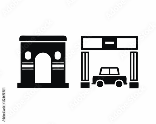 Toll road icon vector silhouette illustration isolated on white background