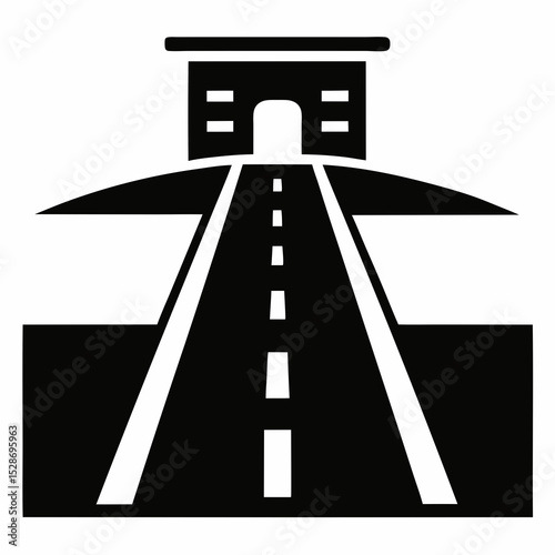 Toll road icon vector silhouette illustration isolated on white background
