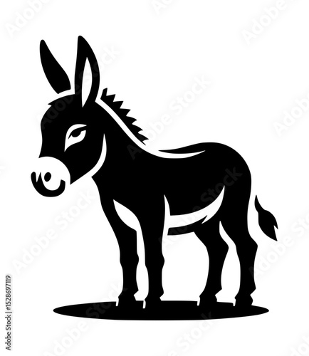 Black donkey silhouette illustration design