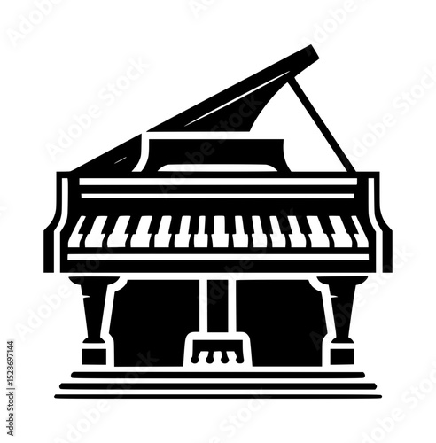 Grand piano silhouette musical instrument icon