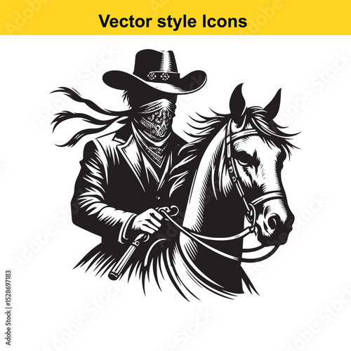 Western Culture Traditions – Cowboy, Cowgirl, Horse, and Frontier Lifestyle Illustration

