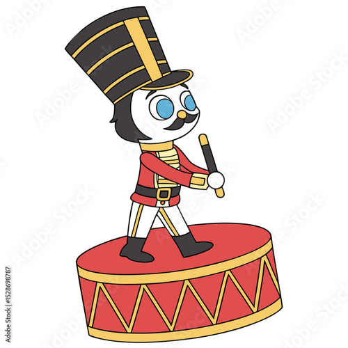 Cute Nutcracker Soldier on a Drum
