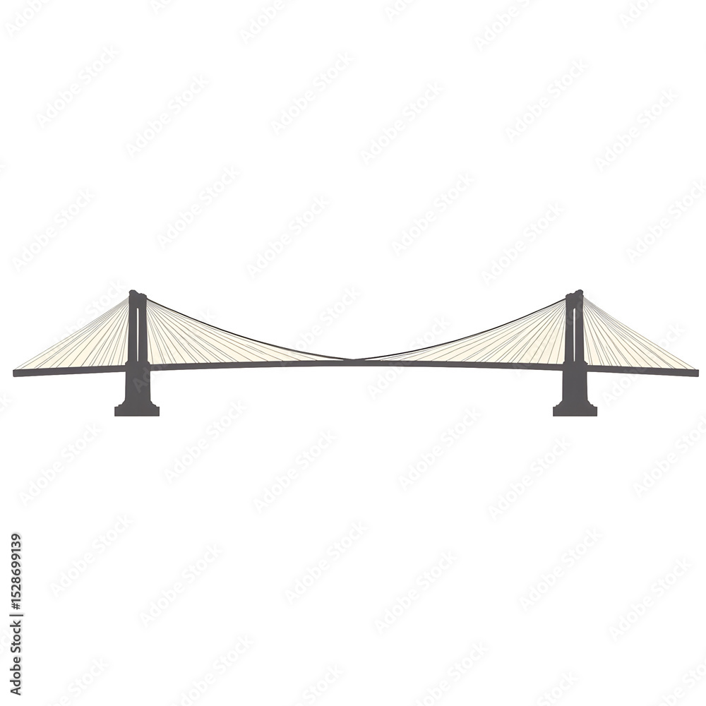 Obraz premium Modern suspension bridge design with cables and towers