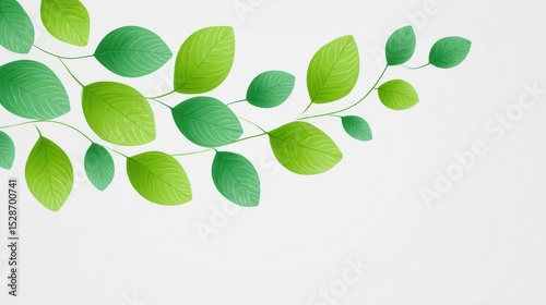 Vector Illustration: Lush Fresh Green Leaves Background with Botanical Charm