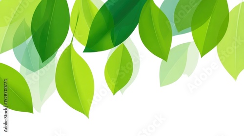 Vector Illustration: Lush Fresh Green Leaves Background with Botanical Charm