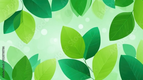 Vector Illustration: Lush Fresh Green Leaves Background with Botanical Charm
