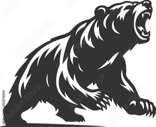 Wild animal roaring vector illustration silhouette drawing