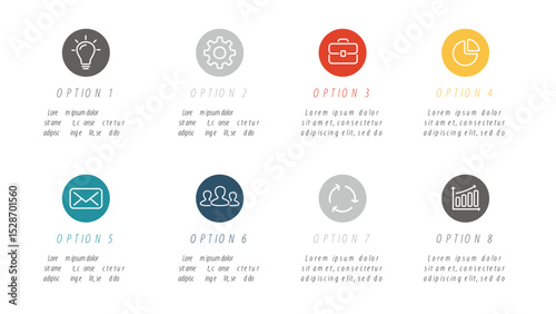 Flat data chart vector illustration, flowchart, advanced diagram, cone chart, ring chart, bar chart, bar chart, classification chart, parallel chart, mind map