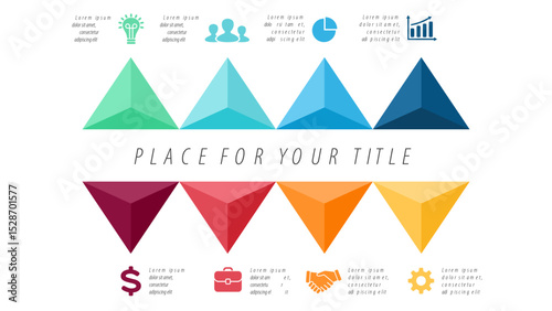 Flat data chart vector illustration, flowchart, advanced diagram, cone chart, ring chart, bar chart, bar chart, classification chart, parallel chart, mind map