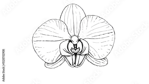 hand drawn orchid