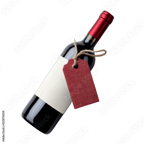 Wallpaper Mural Elegant Red Wine Bottle with Simple Label and Tag Displayed for Showcasing Tasteful Beverage Selection Transparent background or png Torontodigital.ca