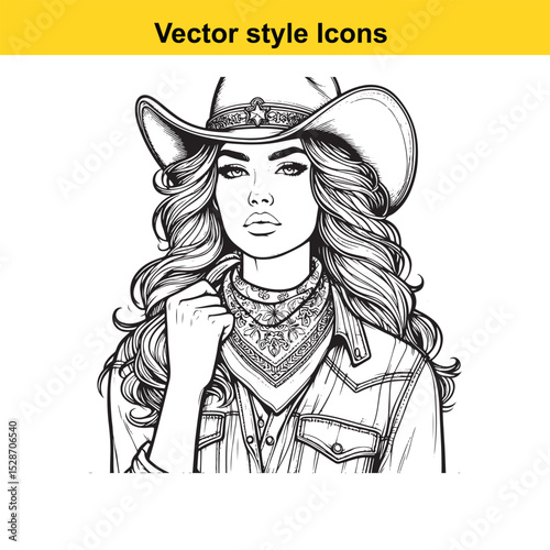 Western Culture Traditions – Cowboy, Cowgirl, Horse, and Frontier Lifestyle Illustration

