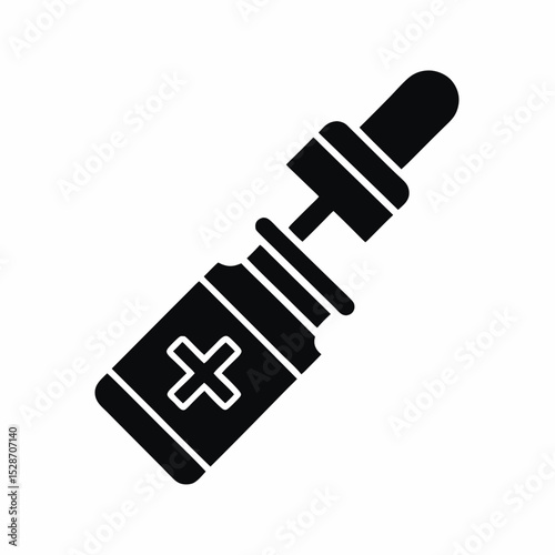 Vaccine vial icon vector silhouette illustration isolated on white background