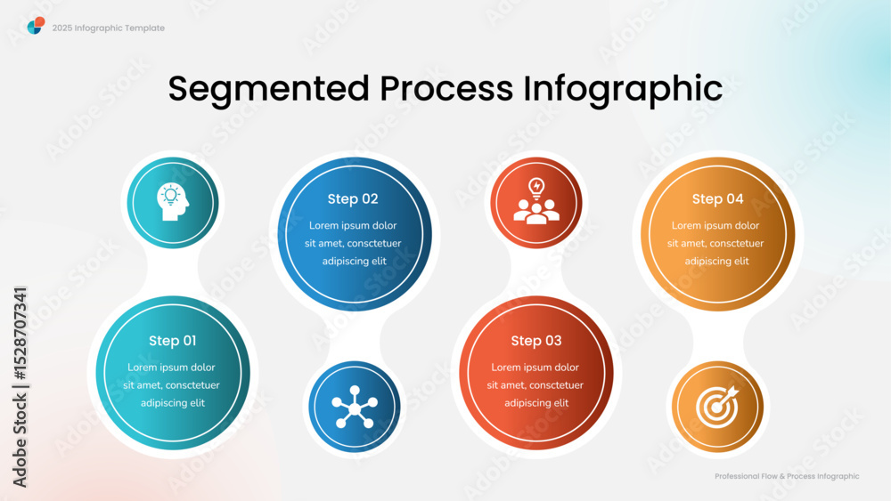 Segmented Process Infographic with Four Steps