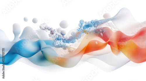 Abstract flow of colorful waves and bubbles creating a dynamic visual texture for creative projects