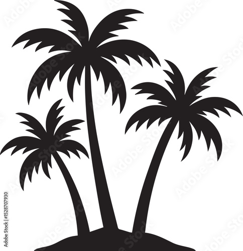 Coconut Tree silhouette Vector | Minimalist & Trendy Coconut Tree Silhouette Design | Unique & Stylish Coconut Tree Artwork for Vector design