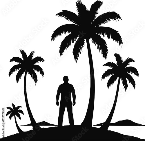 Coconut Tree silhouette Vector | Minimalist & Trendy Coconut Tree Silhouette Design | Unique & Stylish Coconut Tree Artwork for Vector design