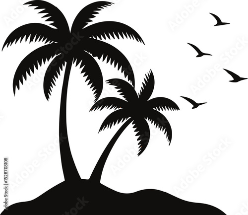 Coconut Tree silhouette Vector | Minimalist & Trendy Coconut Tree Silhouette Design | Unique & Stylish Coconut Tree Artwork for Vector design