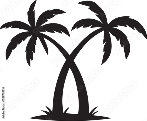 Coconut Tree silhouette Vector | Minimalist & Trendy Coconut Tree Silhouette Design | Unique & Stylish Coconut Tree Artwork for Vector design