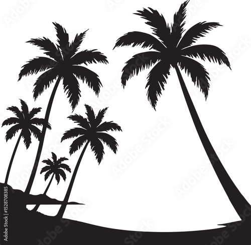 Coconut Tree silhouette Vector | Minimalist & Trendy Coconut Tree Silhouette Design | Unique & Stylish Coconut Tree Artwork for Vector design