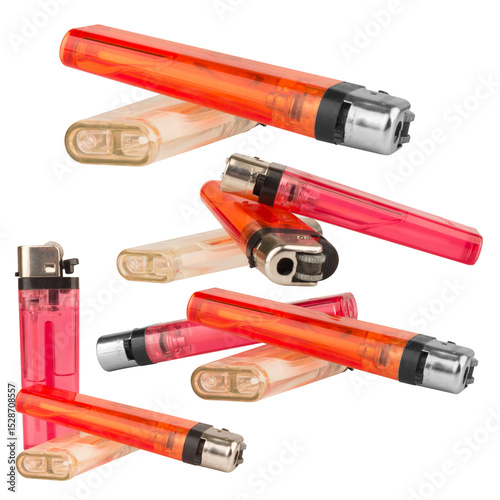 Red lighter on white tool burn