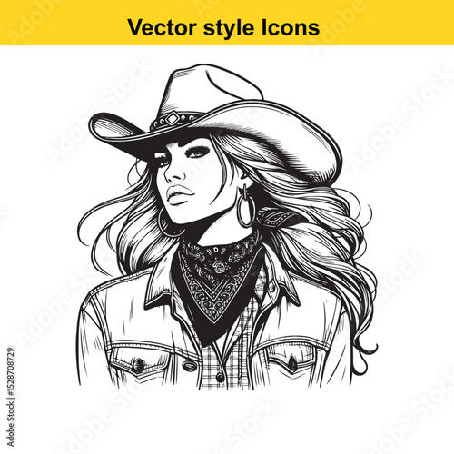 Western Culture Traditions – Cowboy, Cowgirl, Horse, and Frontier Lifestyle Illustration

