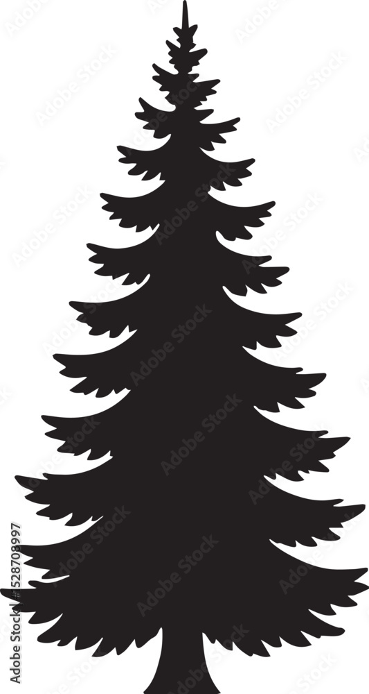 Obraz premium Christmas Tree silhouette Vector | Minimalist & Trendy Christmas Tree Silhouette Design | Unique & Stylish Christmas Tree Artwork for Vector design