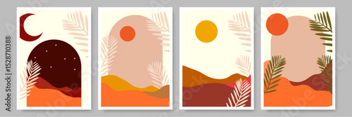 Minimalist Abstract Shape Boho Modern Posters