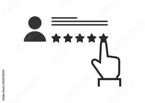 Review and rate the icon concept vector illustration.