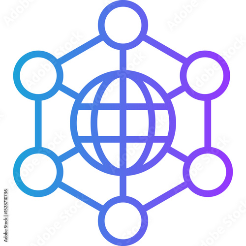 Network line gradient icon