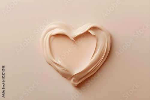 Creamy heart shaped beauty product swirl
