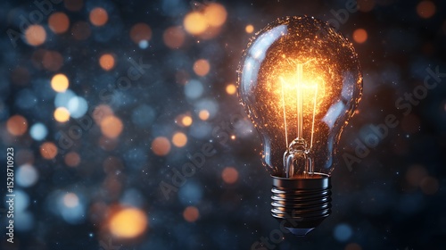 Glowing lightbulb idea inspiration innovation concept
