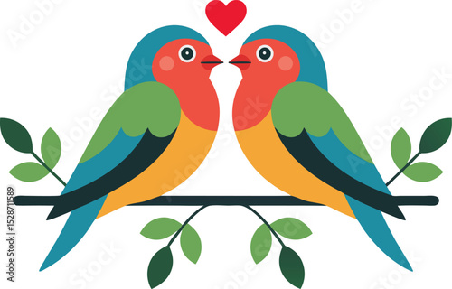 Lovebirds logo for card