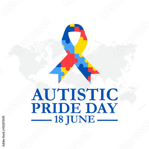 Vector illustration of autistic pride day on 18th June. Autistic pride day design. post, poster flyer design, greeting card design. 