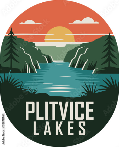 Plitvice Lakes National Park logo design