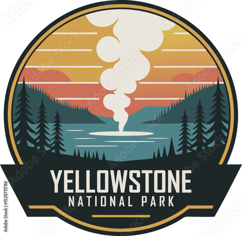 Yellowstone National Park Vintage Emblem