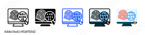 Digital Evidence Icon Collection With Multiple Styles