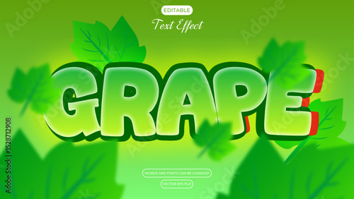 Green Cartoon Grape Editable Text Effect