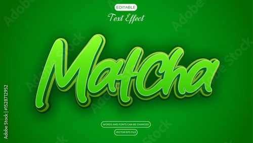 Green Cartoon Matcha Editable Text Effect