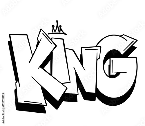 textured graffiti letters isolated in black and white
