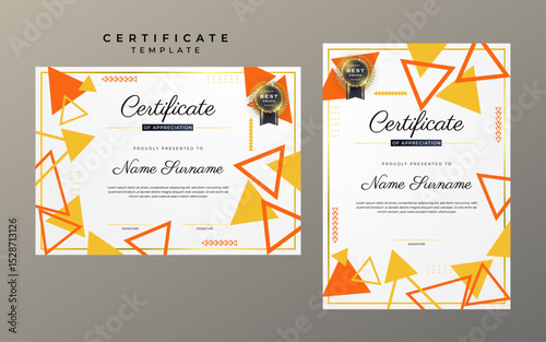 Certificate Of Appreciation Template With Modern Geometric Design