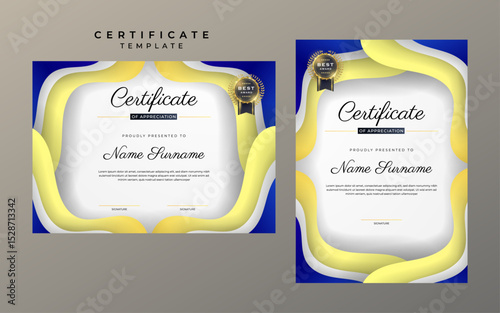 Blue Elegant Achievement Certificate Template