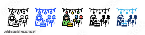 Retirement Party Icon Collection With Multiple Styles