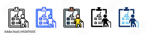 Retirement Checklist Icon Collection With Multiple Styles