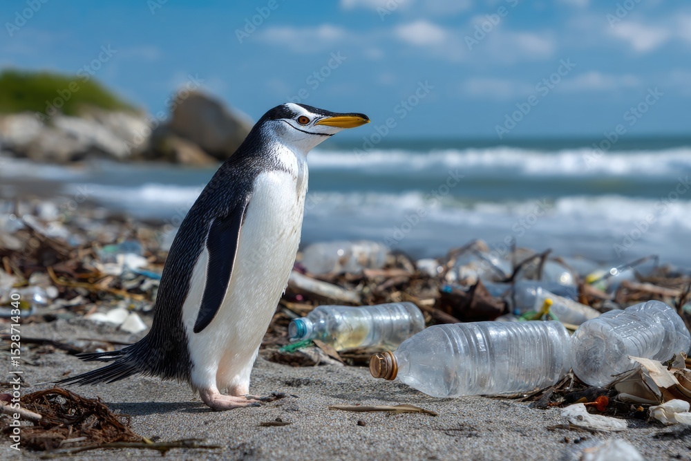 Naklejka premium Plastic Free July: awareness effort, monthly campaign, global initiative, pollution issue, plastic reduction, environmental cause, single-use concern, public education, lifestyle shift,